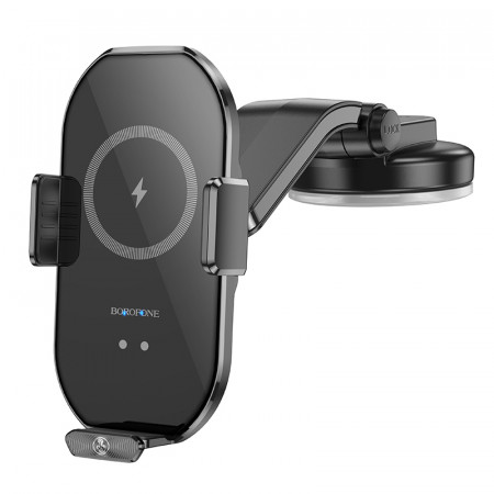 Suport Auto Borofone BH206 Rusher with induction charging to dashboard Negru