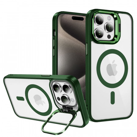 Tel Protect Kickstand Magsafe Case for Iphone 15 Pro Max green