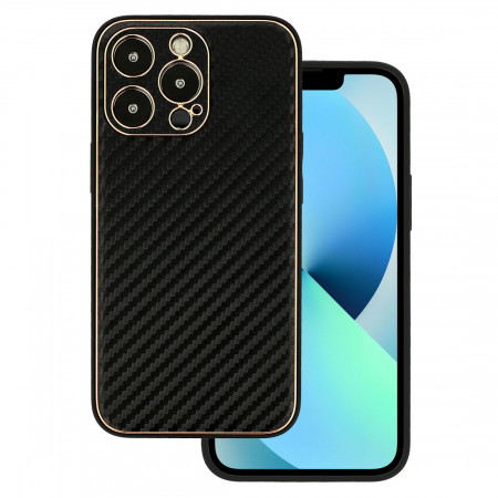 TEL PROTECT Leather Carbon Case for Samsung Galaxy A73 5G Black