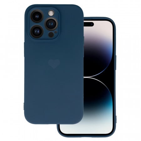 Vennus Silicone Heart Carcasa pentru Iphone 14 Pro design 1 navy