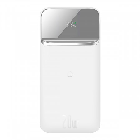 Baseus Power Bank 10000mAh magnetic with induction charging 2022 Edition - USB + Type C - QC 3.0 PD 3.0 20W with USB to Type C Cablu (PPCX010202) white