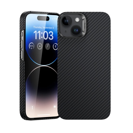 Benks Magnetic Armor Air Kevlar Case Metal Frame 600D for Iphone 14 black