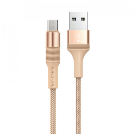 Borofone Cablu BX21 Outstanding - USB to Micro USB - 2,4A 1 metru auriu