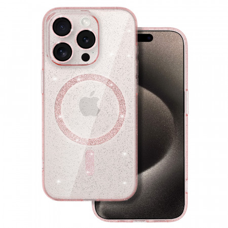 Husa Glitter Magsafe pentru Iphone 13 Pro Max pink clear