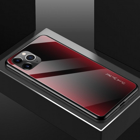 Husa iPhone 11 - Husa Pro Shield Sticla Rosu cu Efect Gradient