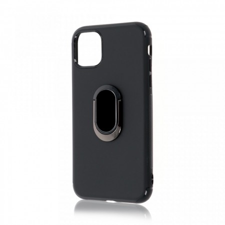 Husa iPhone 11 Pro Neagra Din Silicon Premium Cu Inel Rotativ
