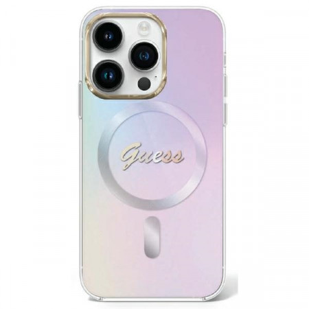 Husa Originala GUESS IML Iridescent Magsafe hardCarcasa GUHMP15XHITSU pentru Iphone 15 Pro Max purple