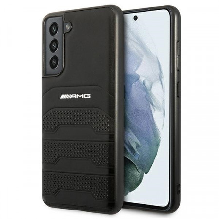 Original AMG Case Leather Debossed Lines AMHCS21FESGSEBK for Samsung Galaxy S21 FE Black