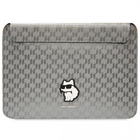 Original KARL LAGERFELD Laptop Sleeve Saffiano Monogram Choupette KLCS14SAKHPCG 14 inches silver