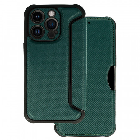Razor Carbon Book Case for Iphone 14 Pro dark green