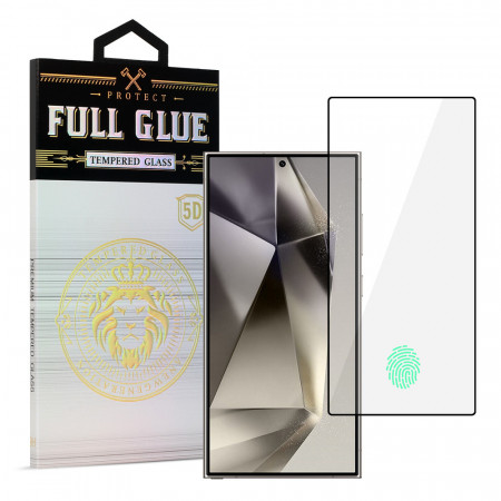 Sticla Tempered HARD Full Glue 5D pentru SAMSUNG GALAXY S24 ULTRA BLACK (with fingerprint unlock)