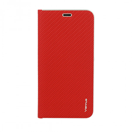 Vennus Book CARBON Husa with frame pentru Iphone 12 Pro Max Rosu