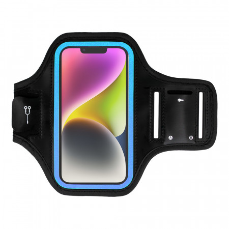 Armband SLIM Type 2 Case for Iphone 13Pro Max/14 Plus/14 Pro Max/Samsung A14 5G/A34 5G/A54 5G/M33/M23/S21 FE/S20 FE/S22 Plus/S22 Plus/S23 Plus/S23 Ultra (6,0 Inches) Black-blue