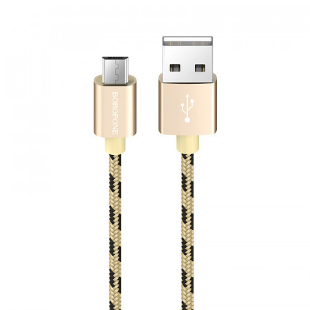 Borofone Cablu BX24 Ring Current - USB to Micro USB - 2,4A 1 metru auriu