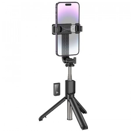 Borofone Selfie Stick BY11 Happy Albastrutooth with tripod and remote control Negru