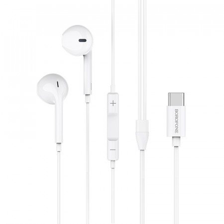 Casti Borofone BM27 Amazing Sound with Type C plug with microphone white