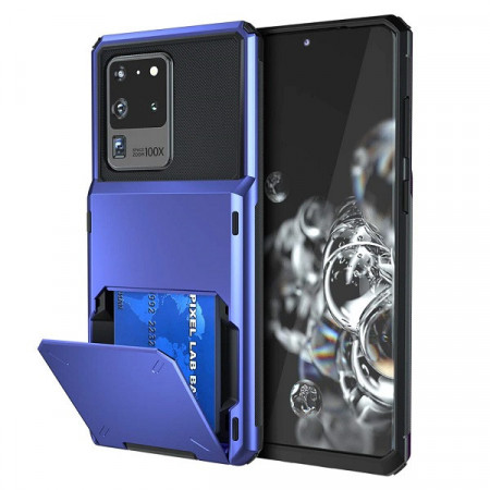 Husa Huawei P20 - Book Type Card Holder, albastru, HWP20-007