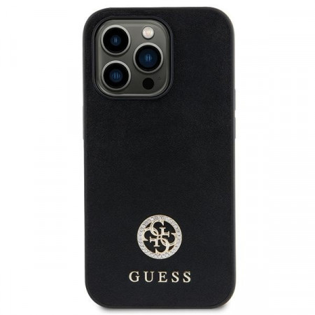 Husa Originala GUESS Strass Metal Logo GUHCP15SPS4DGPK pentru Iphone 15 Negru