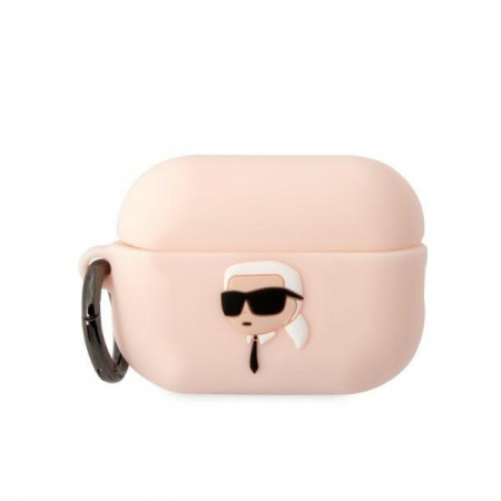 Original Case KARL LAGERFELD - Silicone Karl Head 3D KLAP2RUNIKP for AirPods Pro 2 Cover - pink