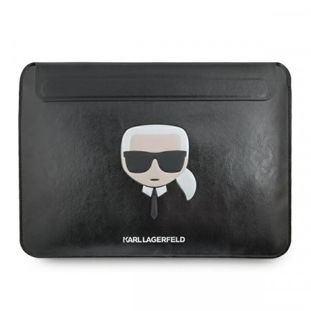Original KARL LAGERFELD Laptop Sleeve Ikonik Karl`s Head KLCS16KHBK 16 inches Negru