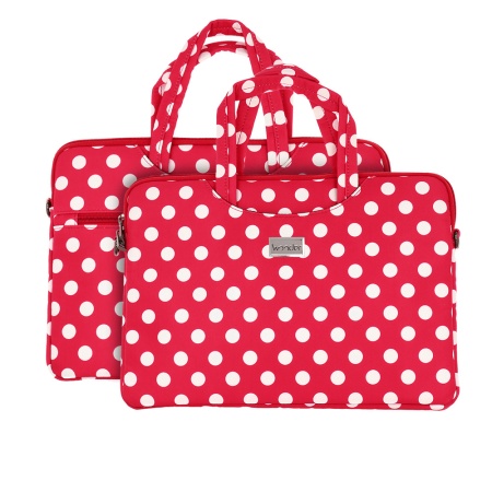 Wonder Briefcase Laptop 13-14 inches red polka-dot