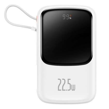 Baseus Power Bank 10000mAh Qpow Pro - USB + Type C - PD 22,5W with Type C Cablu (PPQD060102) white