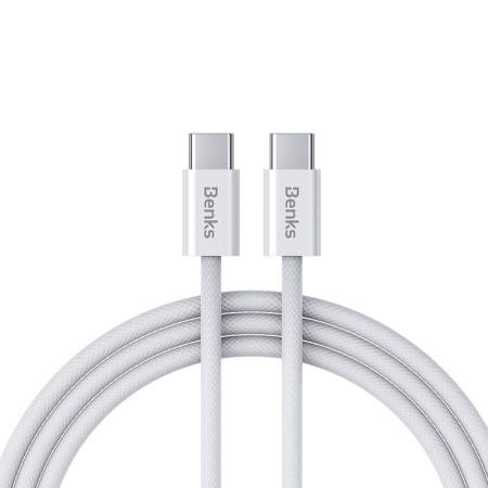 Benks Cable D46 braided - Type C to Type C - PD 60W 3A 2 metres white