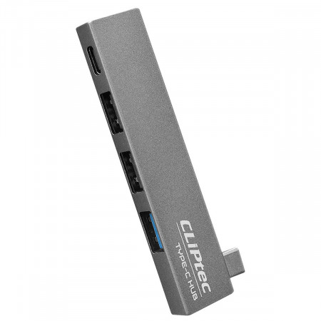 Cliptec Adaptor HUB - Tip C na USB 3.1 + 2xUSB 2.0 + Tip C - Conquer RZH623 gri