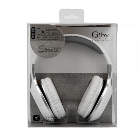 GJBY headphones - AUDIO EXTRA BASS GJ-28 cu microfon White