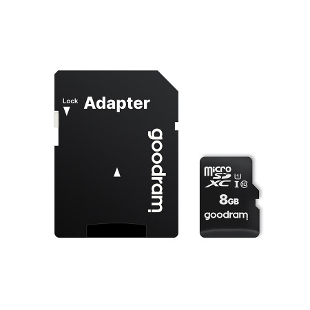 GOODRAM Memory MicroSD Card - 8GB with adapter