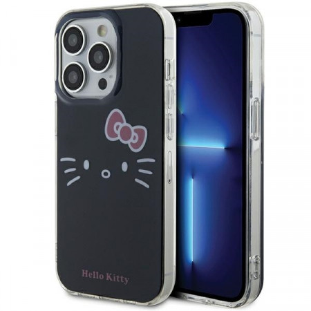 Husa Originala HELLO KITTY IML Kitty Face HKHCP14XHKHLK pentru Iphone 14 Pro Max Negru