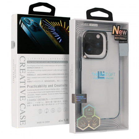 Liavec Transparent TPU Case for Iphone 15 Plus black