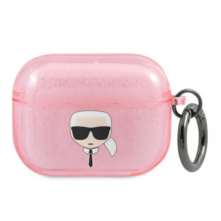 Original Case KARL LAGERFELD - Glitter Karl`s Head KLAPUKHGP for AirPods Pro Cover - pink