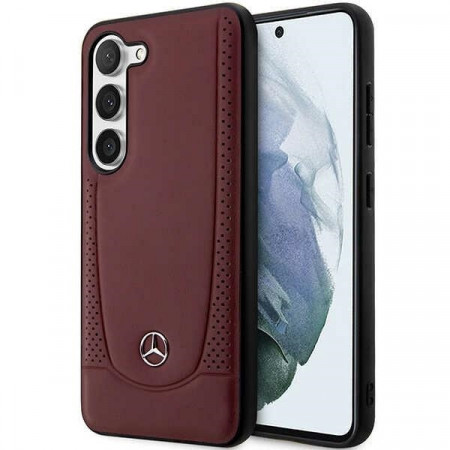 Original Case MERCEDES Leather Urban Bengale MEHCS23MARMRE for Samsung Galaxy S23 Plus Red