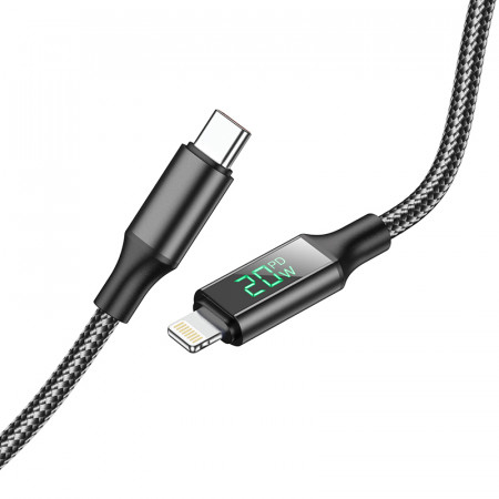 Cablu Borofone BU32 Exclusive - Type C to Lightning - PD 20W 1,2 metres Negru