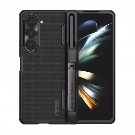 Husa NillkinSuper Frosted Shield Fold Carcasa pentru Samsung Galaxy Z Fold 5 5G Negru (pen holder)
