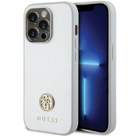 Husa Originala GUESS Strass Metal Logo GUHCP15XPS4DGPS pentru Iphone 15 Pro Max silver