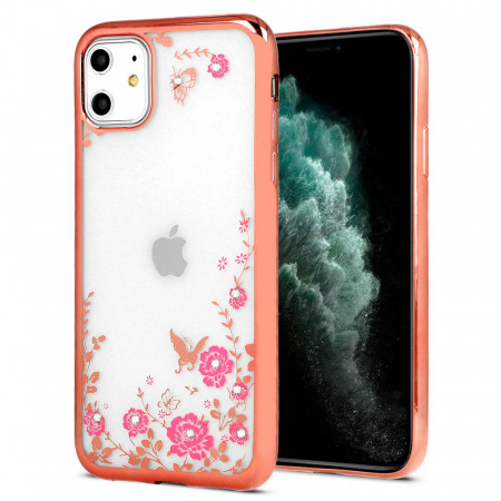 Husa Spate DIAMOND FLOWER pentru Samsung Galaxy S21 Plus rose auriu