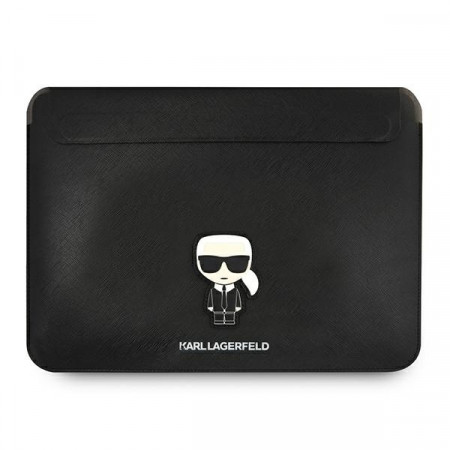 Original KARL LAGERFELD Laptop Sleeve Saffiano Ikonik Karl KLCS16PISFBK 16 inches Negru