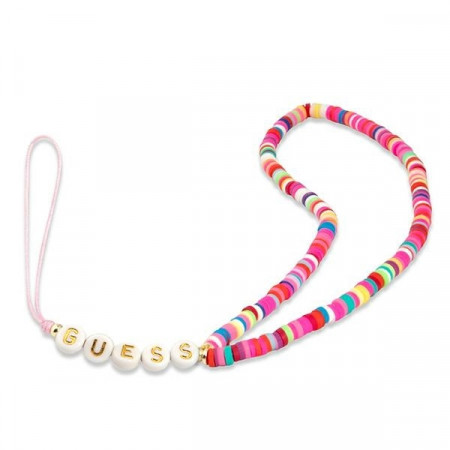 Phone strap GUESS Heishi Beads GUSTGMPP pink multicolor