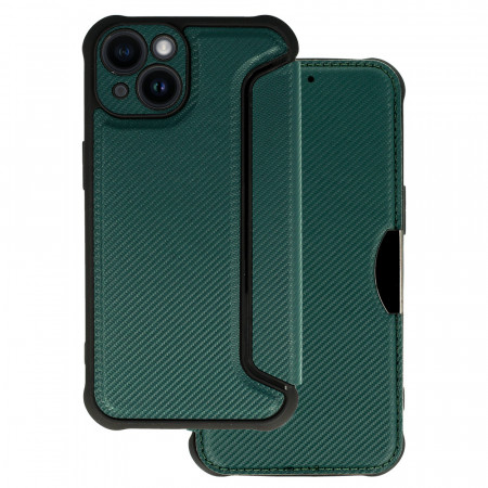 Razor Carbon Book Case for Iphone 14 Plus dark green