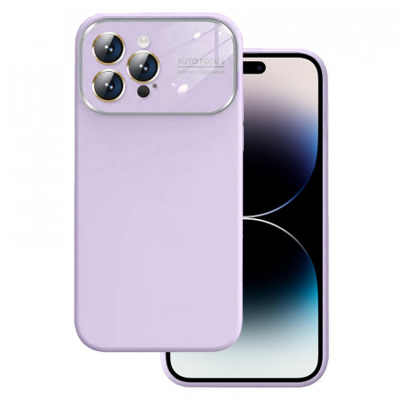 Soft Silicone Lens Case for Iphone 14 light purple