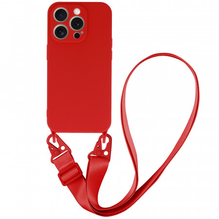 Strap Silicone Case for Iphone 15 Plus design 2 red