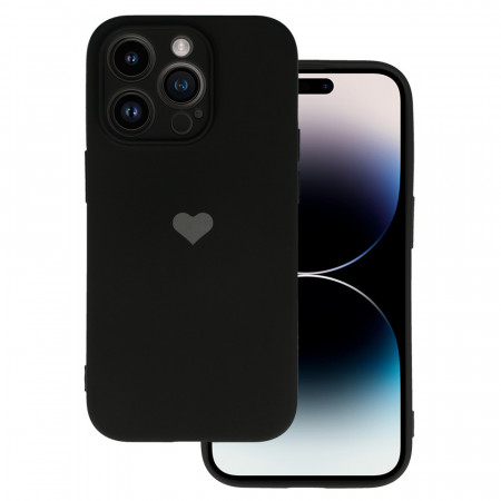 Vennus Silicone Heart Carcasa pentru Samsung Galaxy S21 FE design 1 Negru