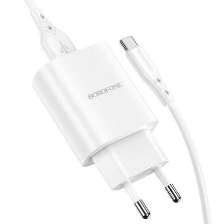 Borofone Incarcator priza BN1 Innovative - USB - 2,1A with USB to Type C white