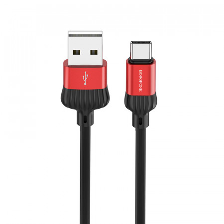 Cablu Borofone BX28 Dignity - USB to Typ C - 2,4A 1 metru rosu