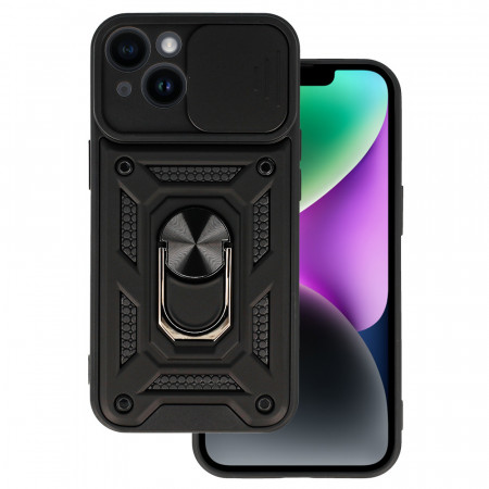 Carcasa Slide Camera Armor pentru Iphone 15 Plus Negru