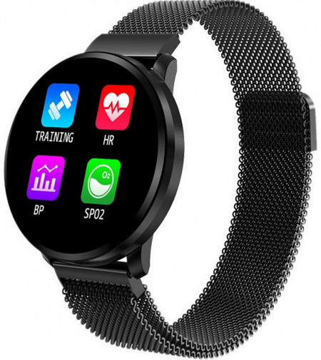 Ceas Smartwatch Fitness Tracker, negru, SM-W8-V1