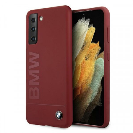 Husa Originala BMW - Hard Carcasa Silicone Signature Logo BMHCS21SSLBLRE pentru Samsung Galaxy S21 Rosu