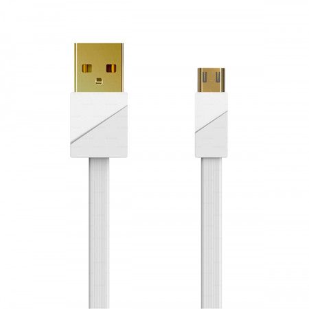 REMAX Cablu Auriu Plating RC-048m - USB to Micro USB - Quick Charging 3A 1 metru White